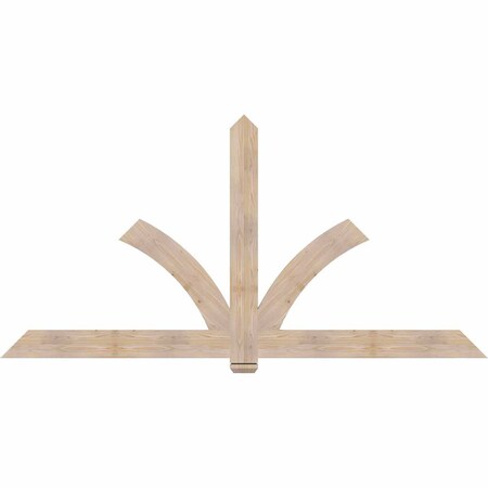 Ekena Millwork Redmond Smooth Timber Gable Bracket, Douglas Fir, 96"W x 48"H x 1 1/2"D x 5 1/2"F, 12/12 Pitch GBW096X48X0206RED00SDF